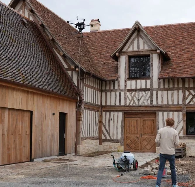 démoussage par drone toiture