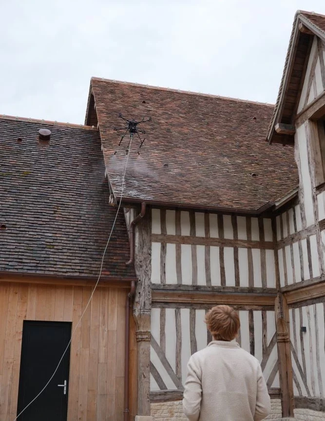 démoussage par drone toiture